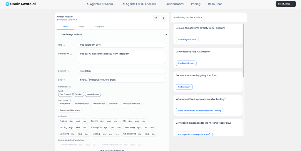 ChainAware.ai Banner Configurator for Growth Agents